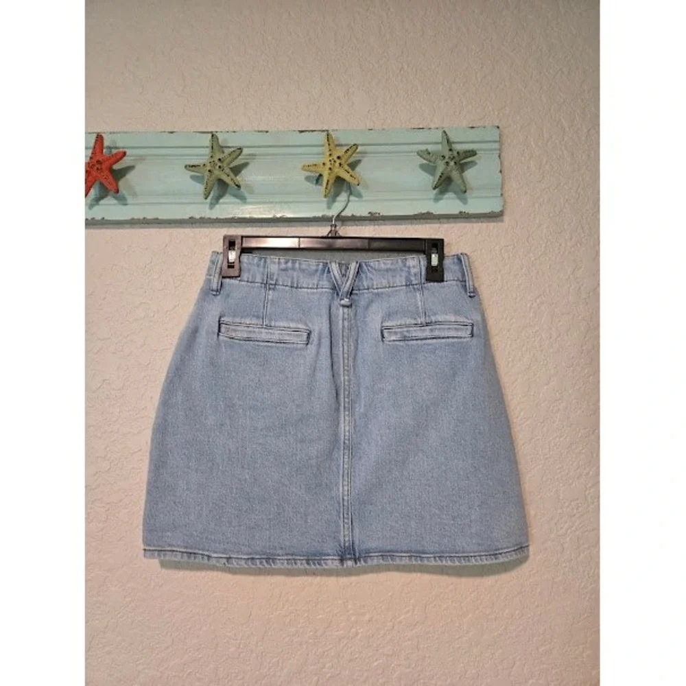 Quince Light Wash Mini Denim Skirt